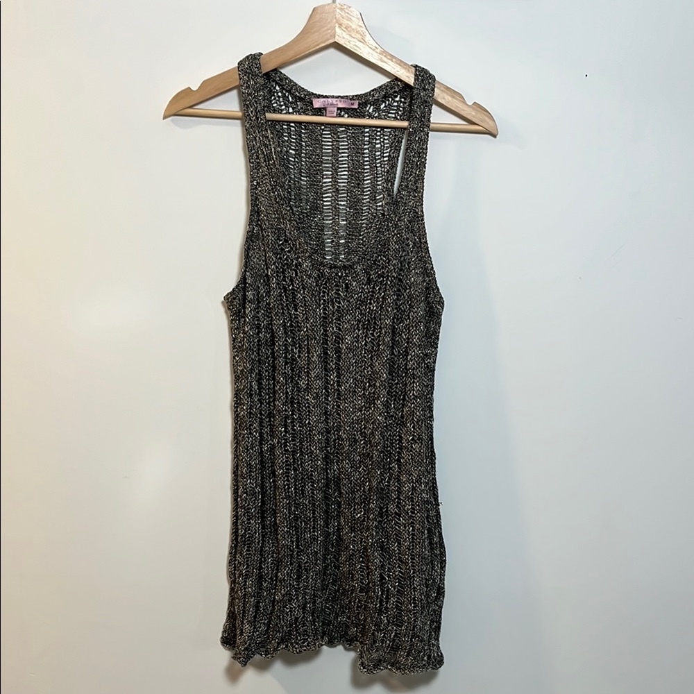Calypso St. Barth Women's Black and Gray Knit Tank Top